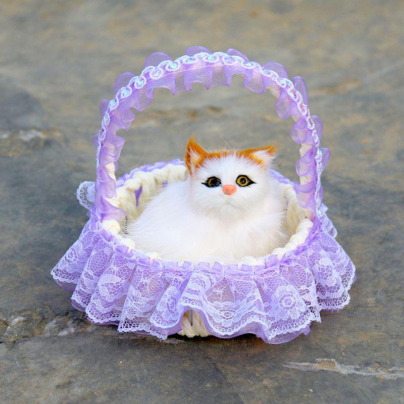 Children's Luminous Kitten Plush Doll Flower Basket - Perfect for Girl's Birthday or Christmas Gift