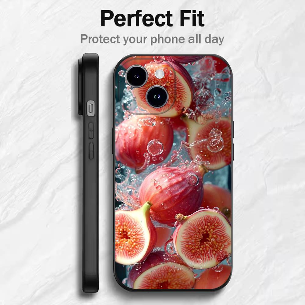 Summer Fruit  Phone Case For 17 16 15 14 13 12 11 Mini XS XR X 6S 6 Pro Max Plus Black Soft Cover