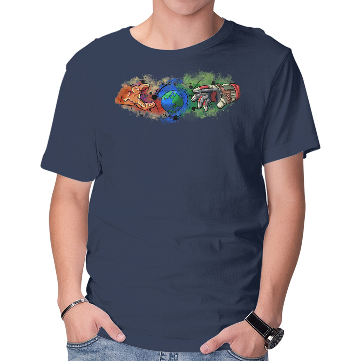 Unisex Crew Neck T-Shirt Touch Of Life Graphic Short Sleeve Casual Tee XS