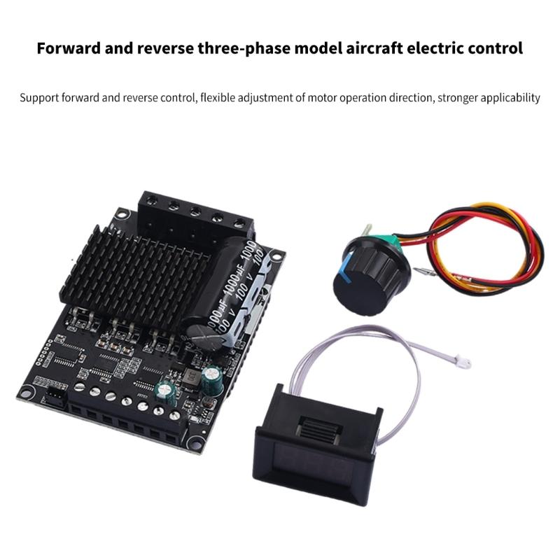 6-72V Digital Display Three Phase Brushless Motor Controller Power 15A Motor Control Driver Board Motor Regulator