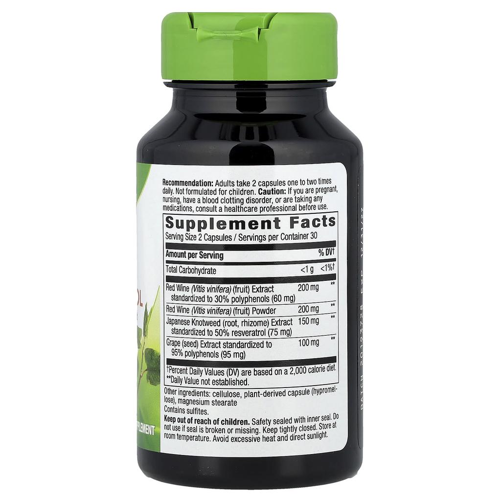 Nature'S Way, Resveratrol, 60 Veggie Capsules