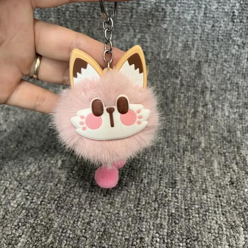 Cartoon Glückliche Katze Briketts Plüsch Puppe Schlüsselanhänger süße Schlüsselanhänger Tasche Anhänger Geschenk Kinder Spielzeug Rucksack Dekoration Geschenke