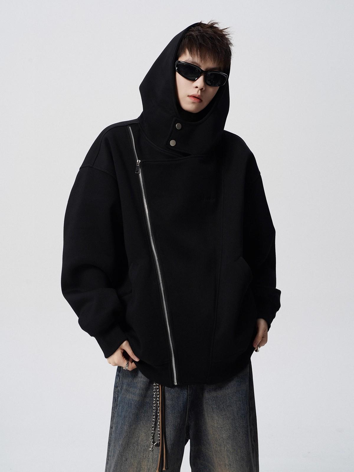 

Men s Double-Zip Cardigan Hoodie: American Trendy Heavyweight, Loose Fit, Spring & Autumn Style L чорний