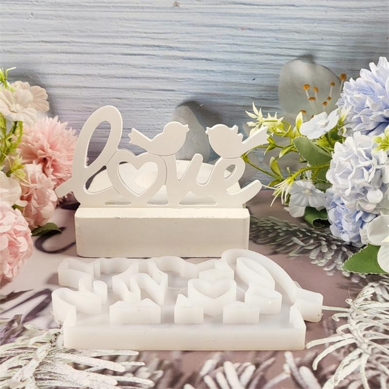 Lovebird Silicone Resin Mold Tealight Candle Holders Resin Mold Decorative Candlestick Mold for Diys Crafts Centerpieces