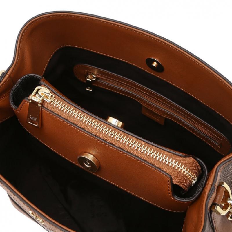 Daks Beige Barnet Dd Pattern Leather Medium Bucket Bag