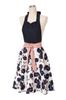 Francfranc Silhouette Full Cute Floral Print Apron for Women Apron, Pink,