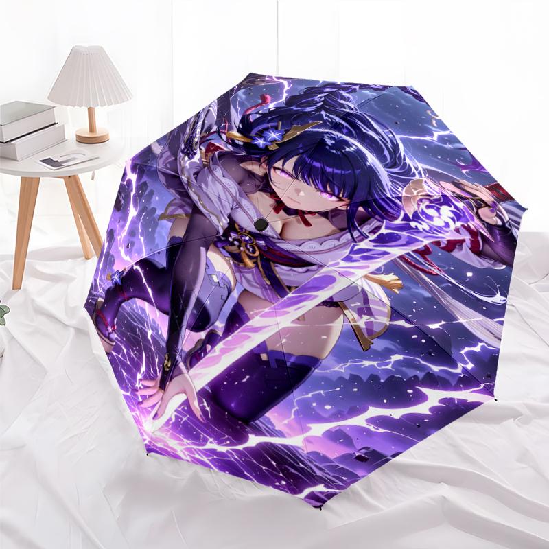 1pc Genshin Impact Beelzebul1 Umbrella, Sun Protection, And UV Shielding. It Has Eight Sturdy Ribs for Outdoor Use And Perfect Gift