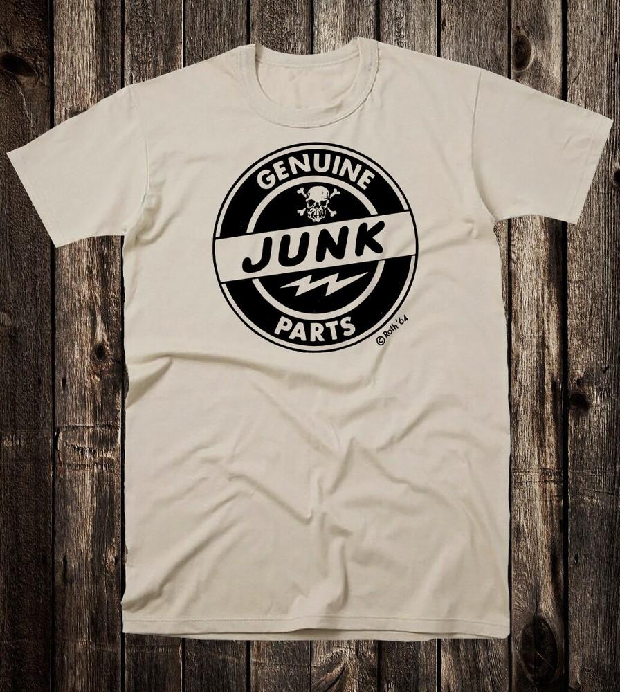 Retro Hot Rod Tee T Shirt Genuine Junk Parts Drag Race Racing Chopper Black Unisex T-Shirt S