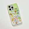Single Layer Gradient Green Cat for IPhone16/15pro Large Hole Apple Mobile Phone Case 14/13/12 Set