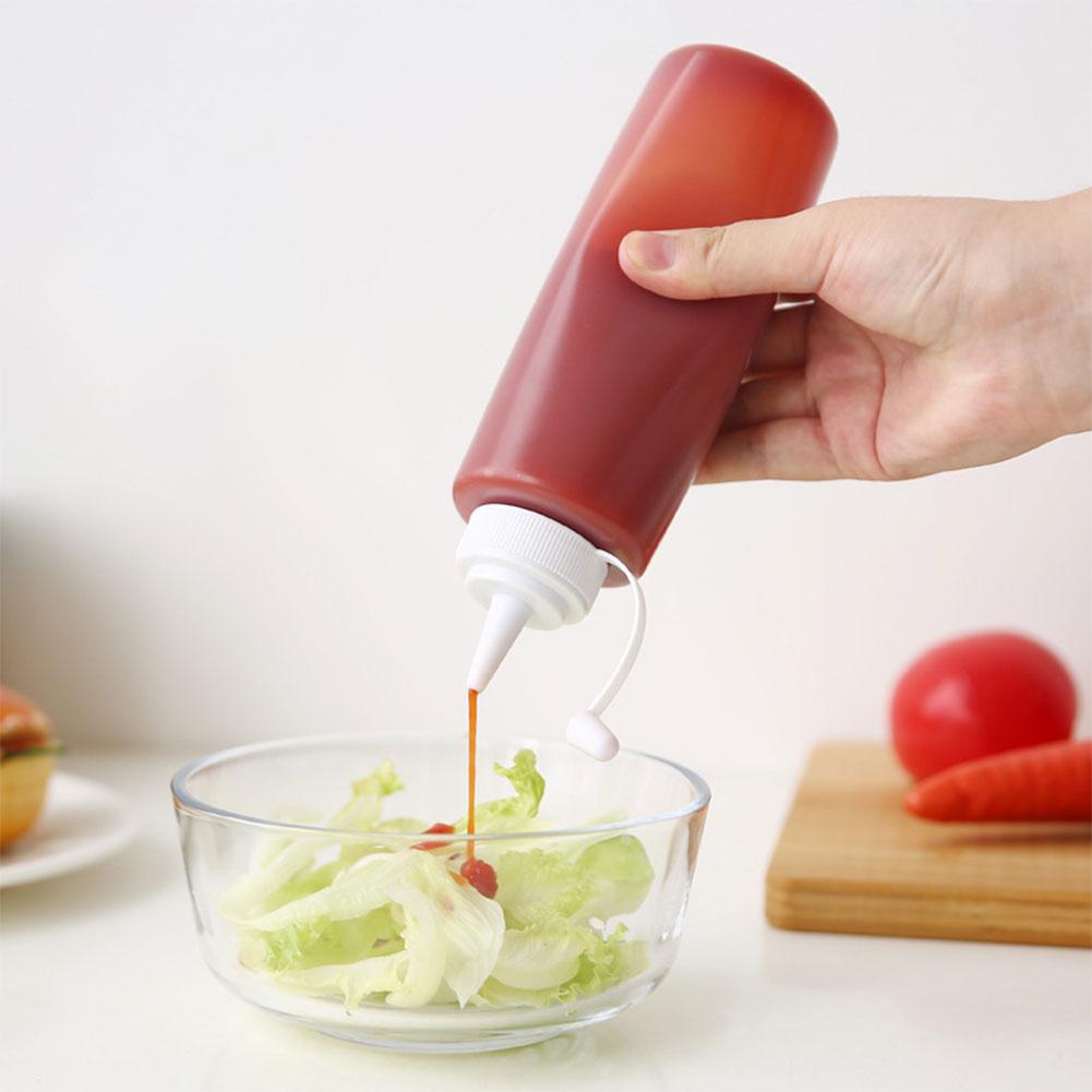 Bottiglie Squeeze Vuote in Plastica per Ketchup, Lavabili in Lavastoviglie, Bottiglie Squeeze Multiuso con Tappo Sigillato per Liquidi