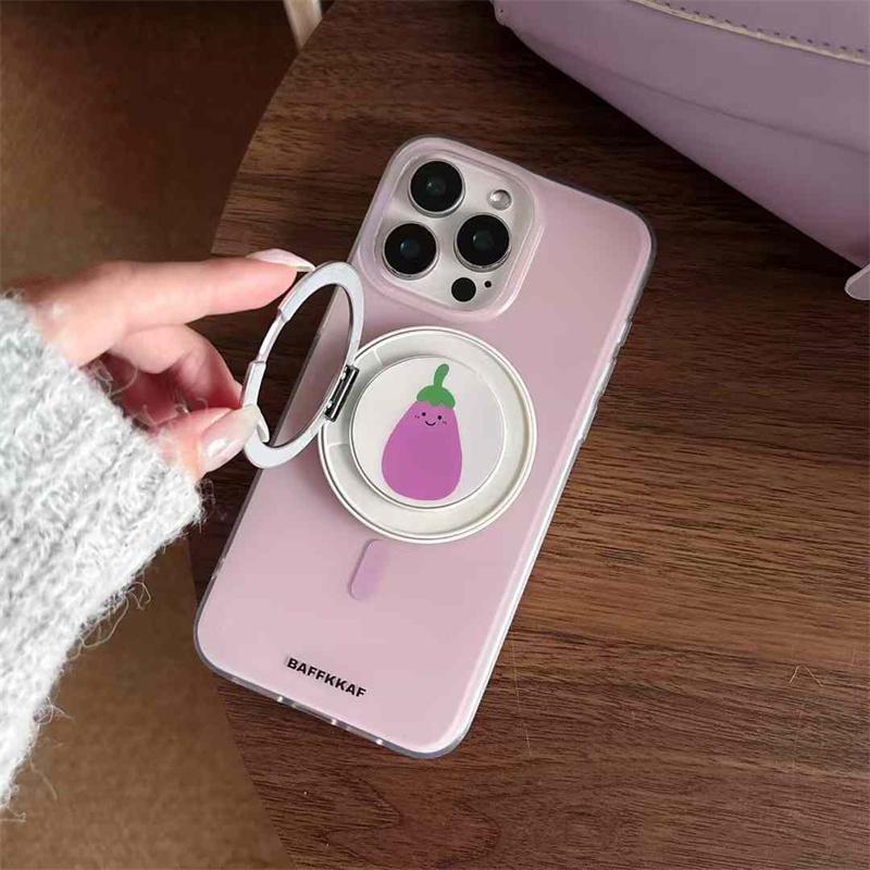 

Модный милый вращающийся магнитный чехол для телефона iPhone 16 15 14 13 12 11 Pro Max IMD противоударный чехол iPhone 16 Pro Max фиолетовый