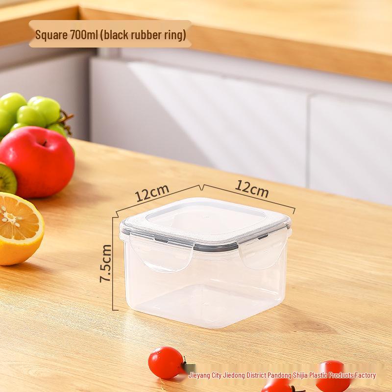Transparent Rectangular Food Storage Container with Lid