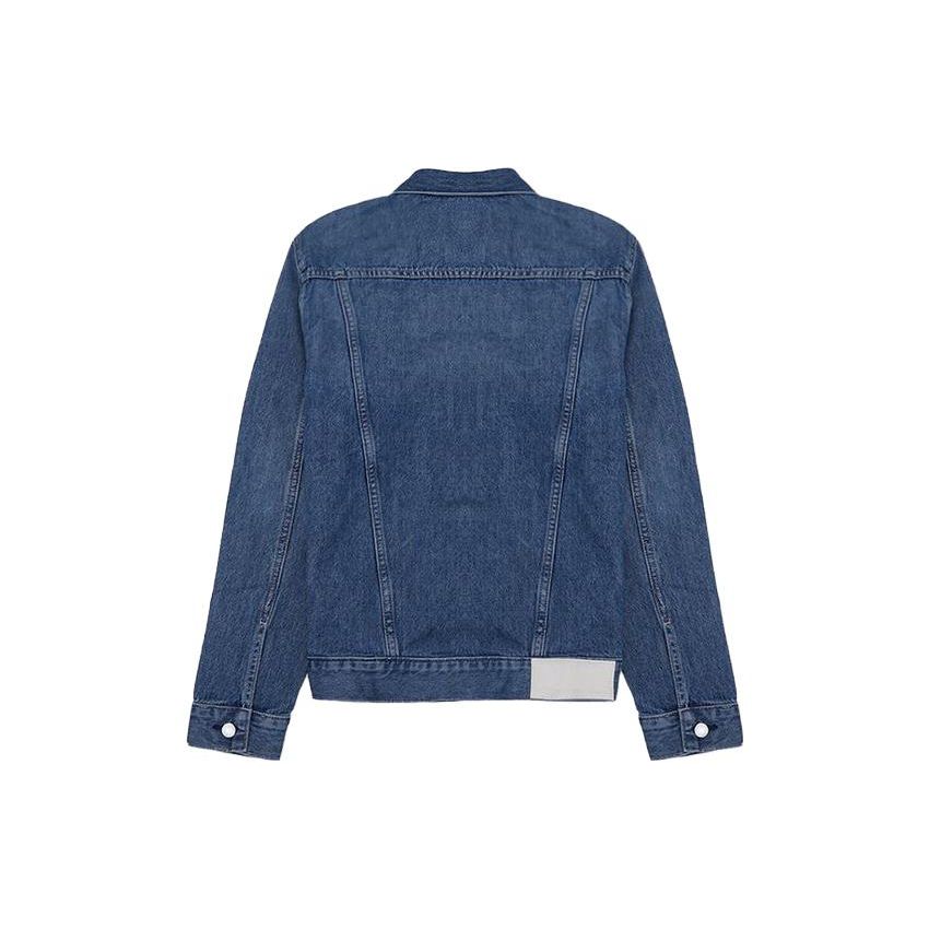 Calvin Klein Loose Solid Color Lapel Long Sleeve Jacket Men jackets Blue 40GM720-420-S