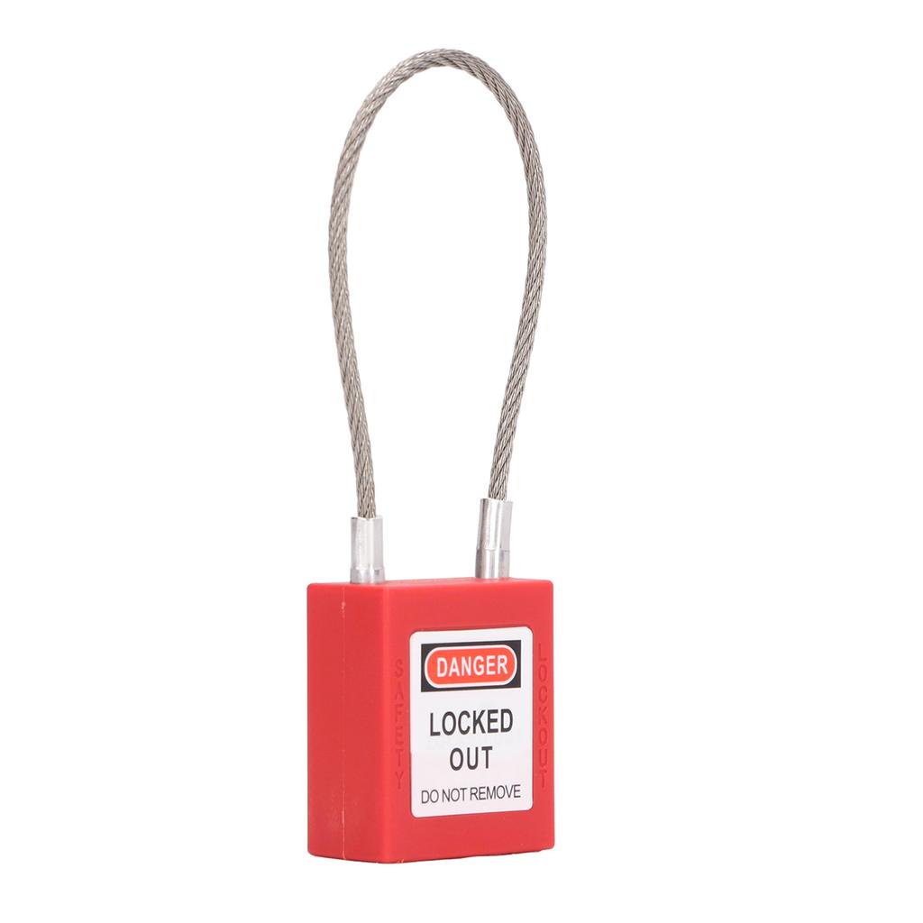 Lockout Tagout Lock Stainless Steel Cable Lock Safety Lockout Padlock with 2 Keys