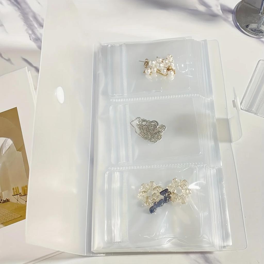 84-Cell Transparent Jewelry Storage Book Portable Travel Easy View Access Album Photo Album Bag for Jewellery Organization