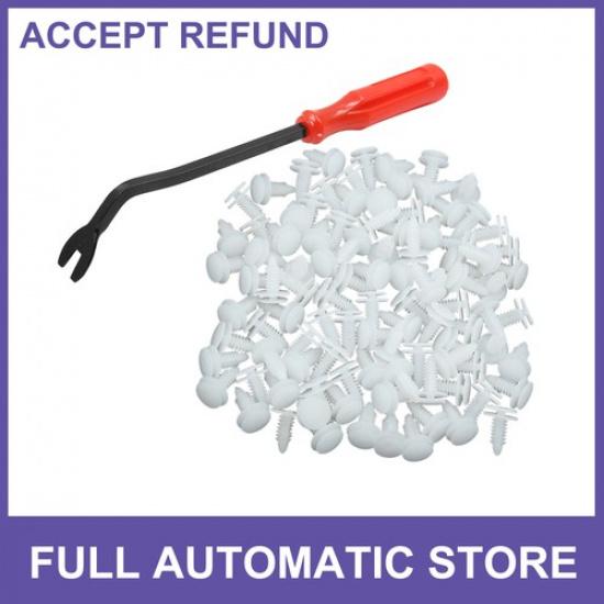 100pcs 8mm  Plastic Rivets Clips Car Door Panel Retainer Fasteners Removal Tool
