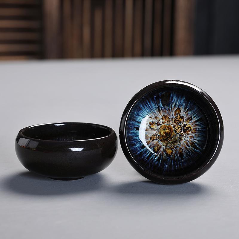 Kiln Change Tea Cup Ceramic Cups and Lanterns Kung Fu Small Tea Cups Master Cup Single Cup Jianjian Tea Set Tea Bowl Tea Cups Bucket Hats Cups