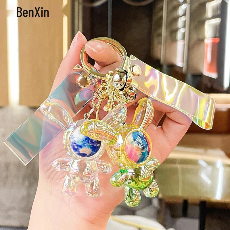 Acrylic Iridescent Long-Eared Rabbit Keychain Charm