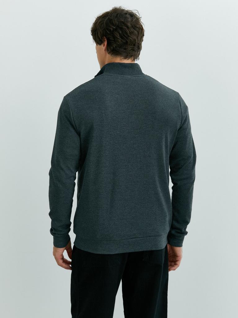 Men's Long-sleeved Base Layer Shirt, Half-zip Stand-up Collar Sweatshirt
