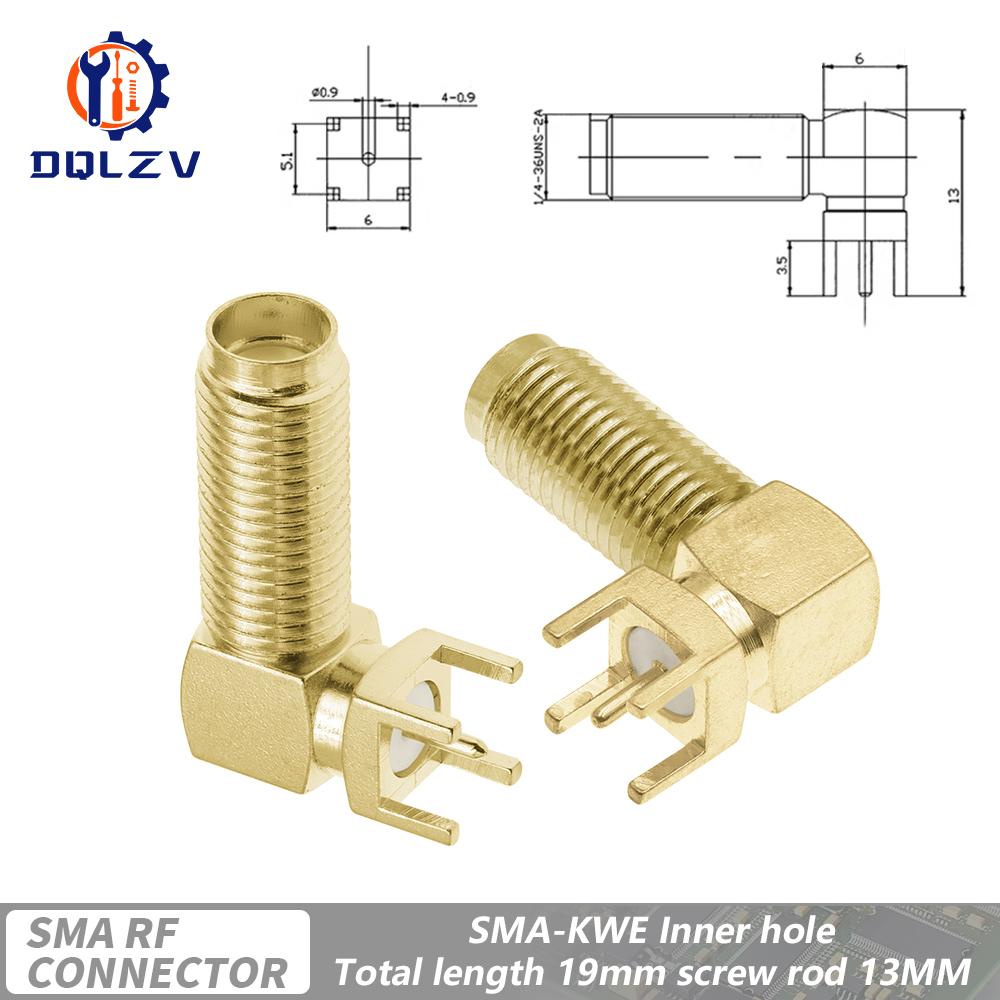 

SMA Роз єм Прямий Штекер/Гніздо 90 Градусів Пайка до Плати Прямий Прямокутний Кріплення RF Мідний Штекер Розетка 10PCS