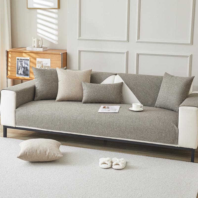 

Japanese Cotton And Linen Sofa Cushion, Universal Non-Slip Seat Cushion For All Seasons, Simple Modern Linen Sofa Cover, Backrest Towel Cover Cloth 70*70cm