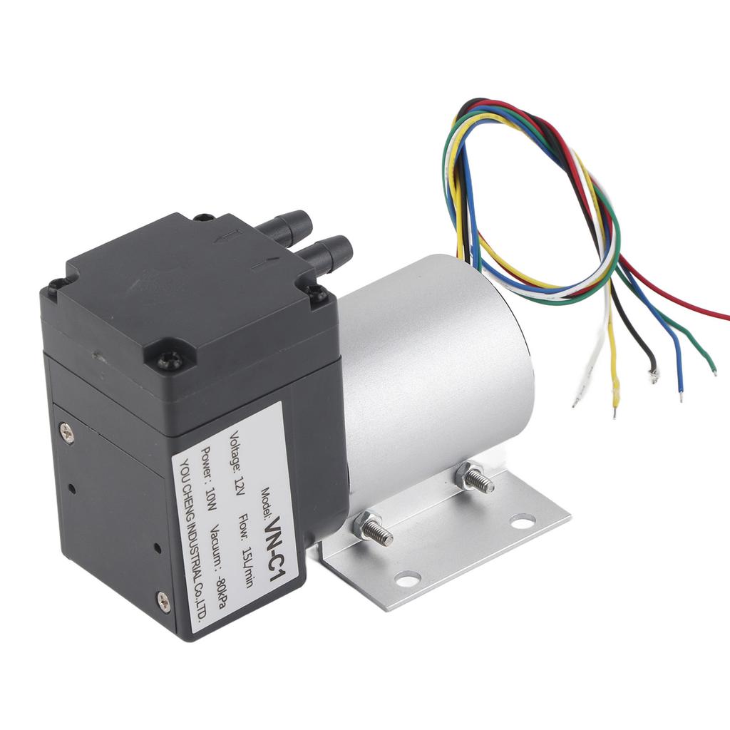 Micro Vacuum Pump Sturdy High Low Temperature Resistance Brushless Oil Free Diaphragm Pump DC12V 10W