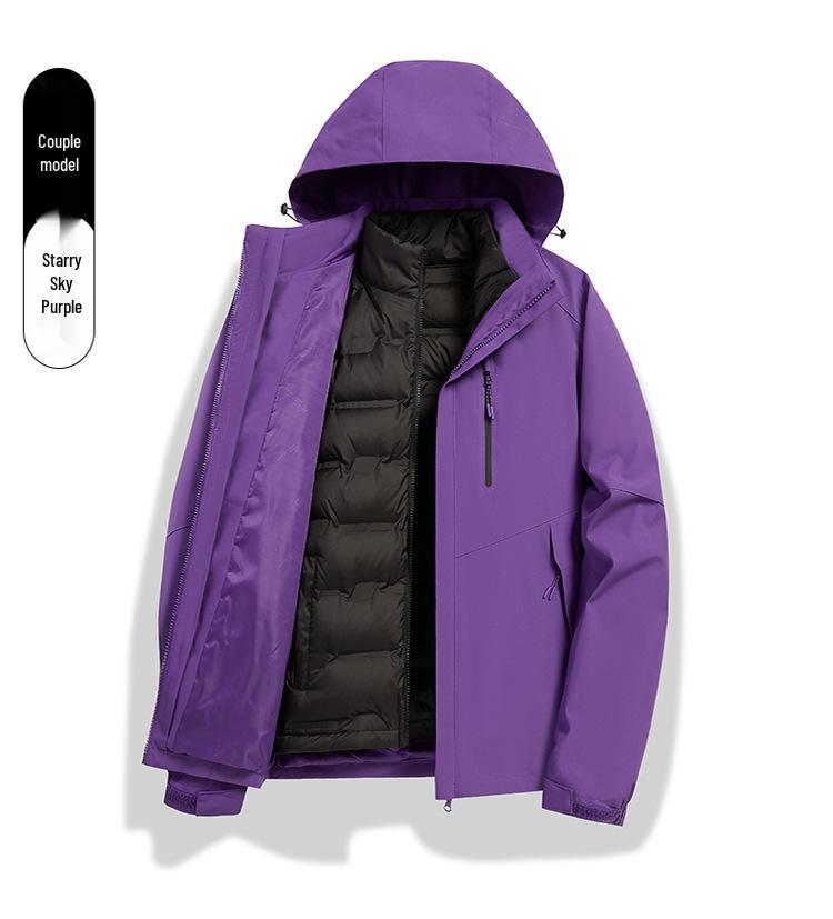 Autumn/Winter 2024 High-End Windproof Jacket with Three-Proof Fabric & 90% White Duck Down Liner for Couples