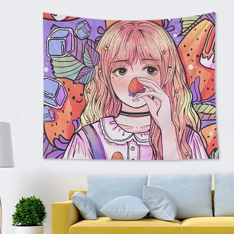 Cute and Energetic Beauty Hanging Cloth Home Wall Decoration Tapestry Office Living Room Tapestry