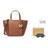Michael Kors MK Jordi Tote Bag With Metal Accents And Round Decorations Women tote bags Brown 30R6G9JT9L-BROWN