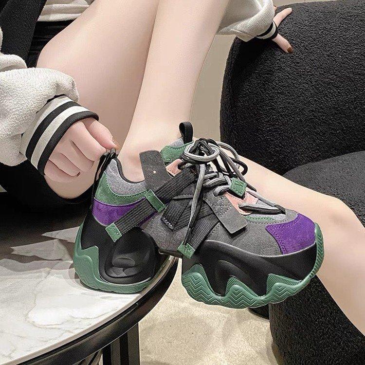 Fashion 2024Women's Sneakers New Breathable High Platform Shoes Woman Ladies Vulcanize Casual Chunky Sneakers Zapatillas Mujer 7.5CM