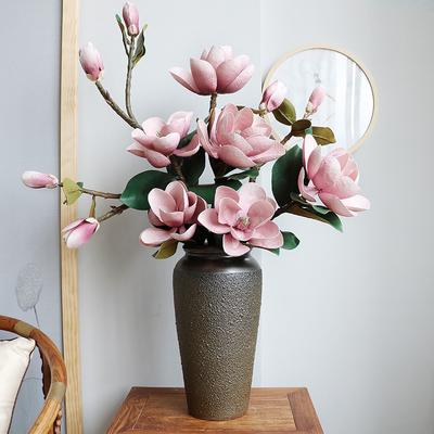 Luxus Große Künstliche Magnolienblume mit Langem Stiel Strauß Real Touch Magnolie für Haus Büro Hochzeit Bodenvasen Dekoration