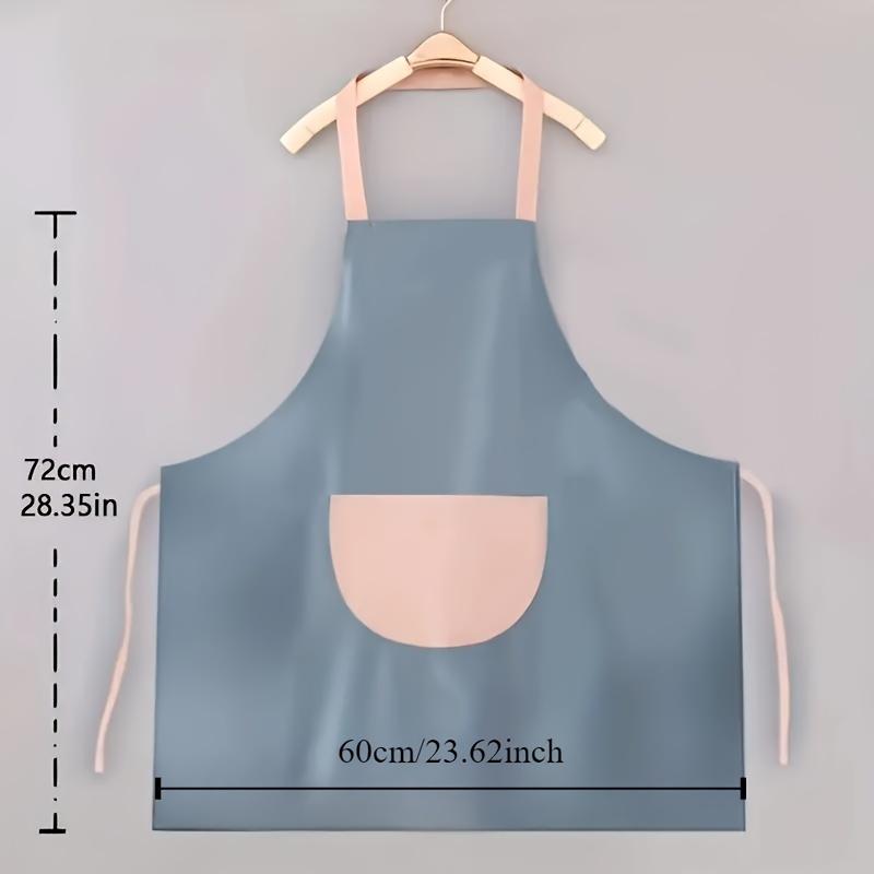 1pc Cute Cartoon PVC Apron with Pocket, Durable Kitchen Cooking Wear for Women Men, Restaurant Food Truck Chef Apron