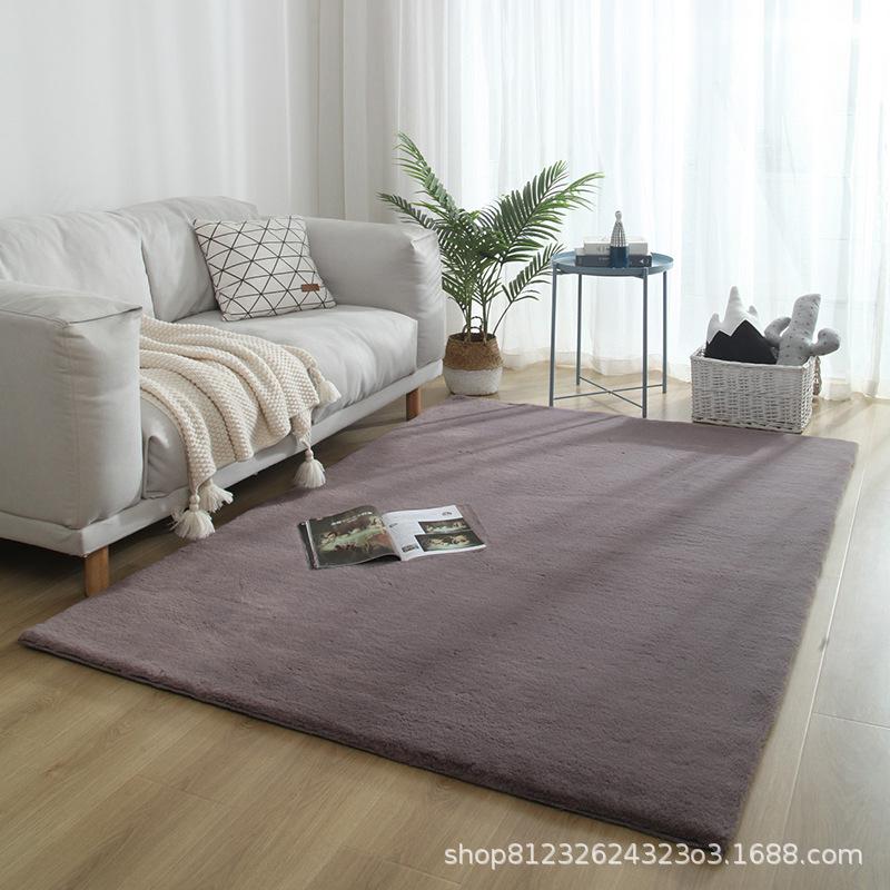 Modern Imitation Rabbit Fur Carpet for Living Room and Bedroom – Cute, Washable, Customizable, Full-Cover Floor Mat