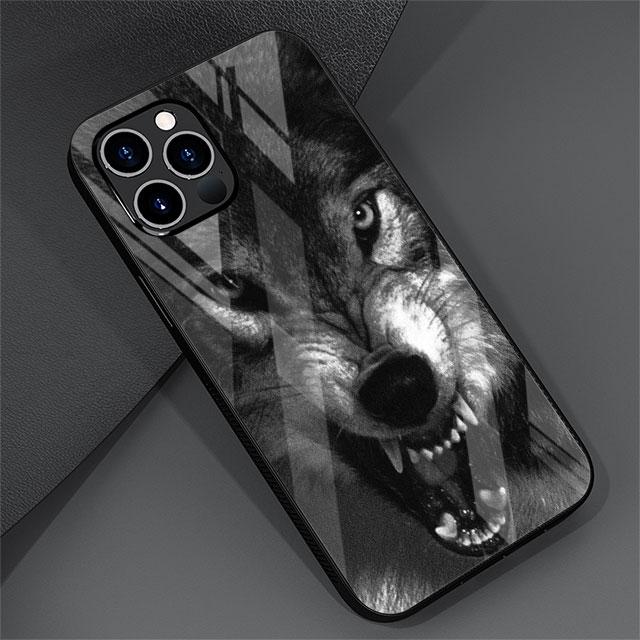 Wolf Tier Cool Tiger Glas Hülle Für Apple iPhone 13 Pro 11 14 12 7 8 Plus SE 2022 XR X XS Max 6 6S Gehärtete Handyhülle