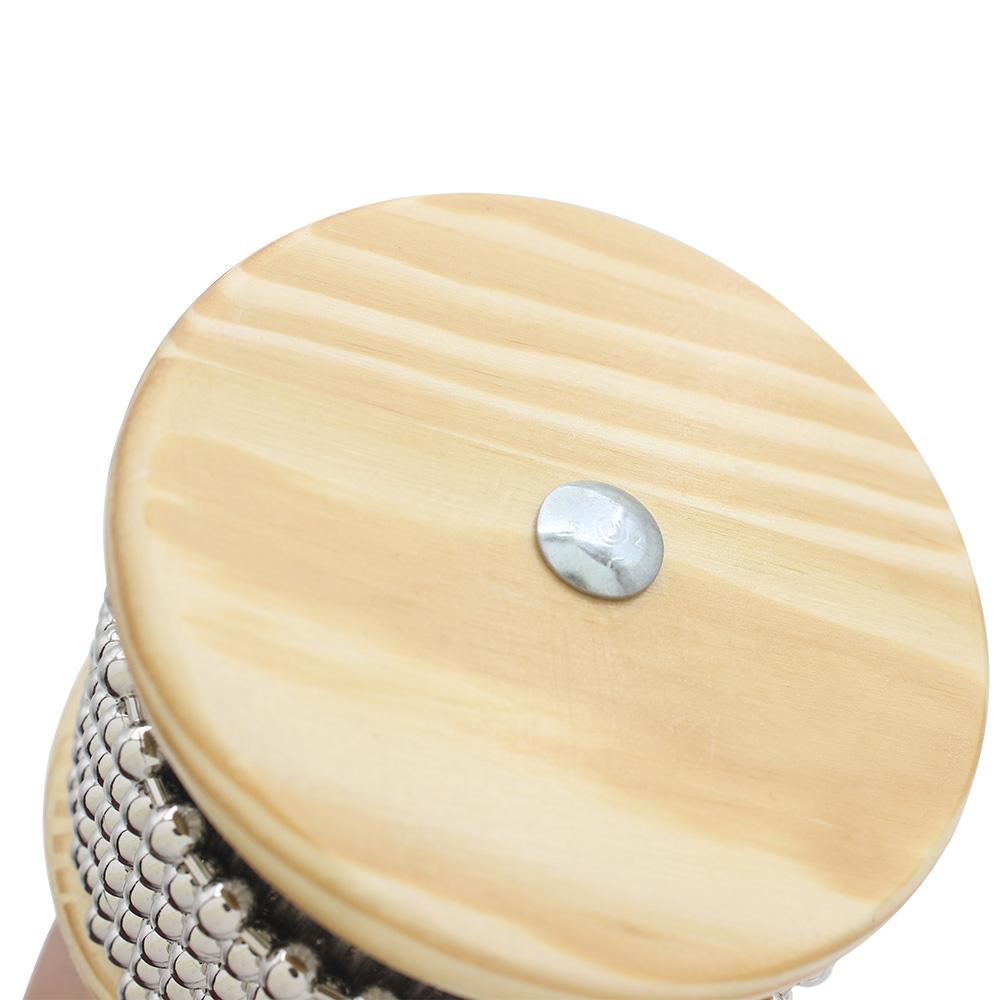 Wooden Handle Cabasa Metal Bead Percussion Instrument Latin Rhythm Shaker Pop Hand Shaker for Music Class Band Kids Adults