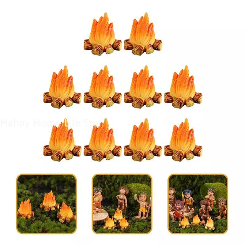 1/5/10pcs Resin Bonfire Model Miniature Decoration Campfire Toy Artificial Bonfire Resin Craft Ornament Campfire Miniature Decor
