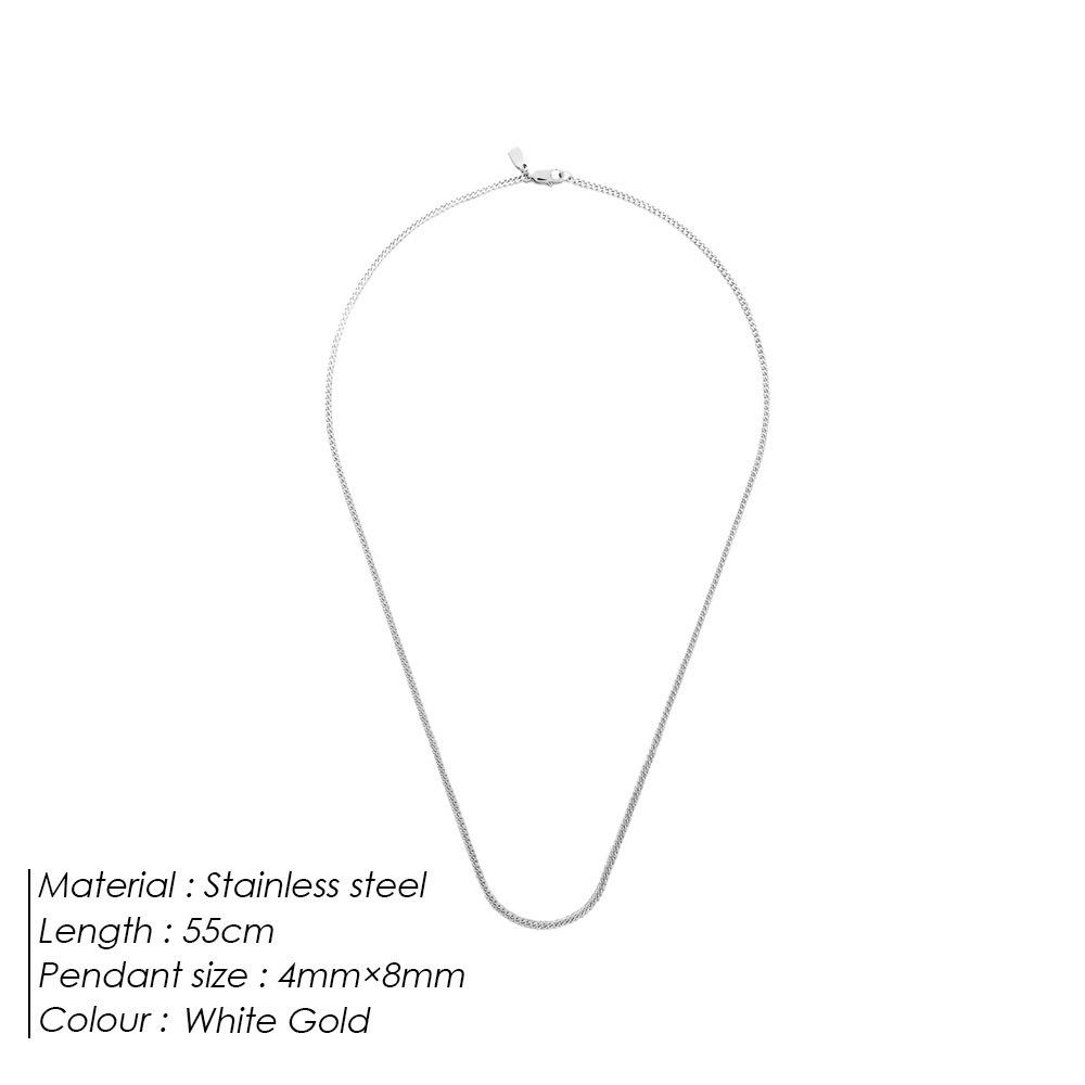 Men's Luxury Hip Hop Cuban Chain Necklace - Stainless Steel, Simple Design