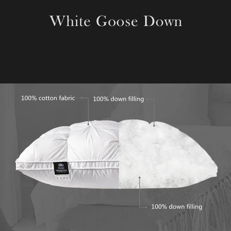 High-end down Comfortable Pillow5-star Hotel Pillow down Pillow Core Cotton White Goose down 3-dimensional Cervical Pillow Core