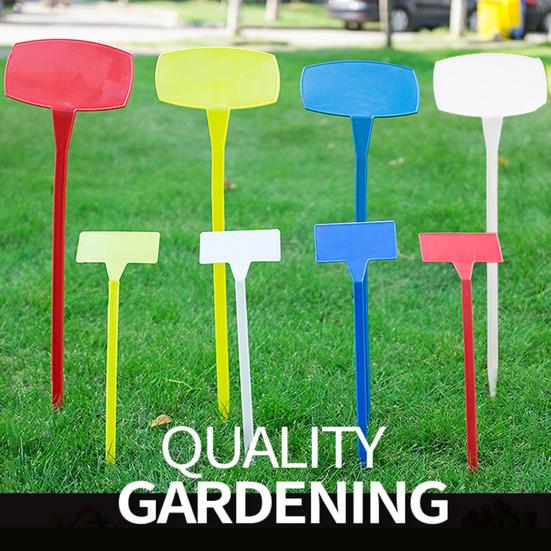 5 Pcs Plant Tags Reusable Plastic T Shape Plant Labels Plant Markers Inserted Cards for Flower Bed Garden Nursery Outdoor Gardening