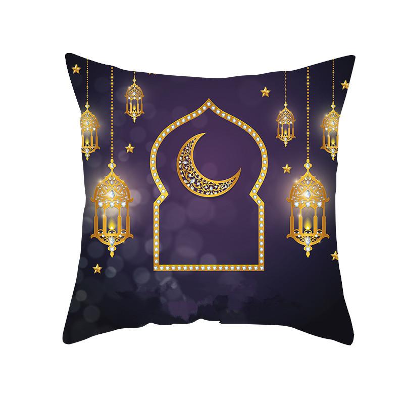 Festive Pillowcases Short Plush Moon Print Decorative Pillow Living Room Sofa Headset Combination