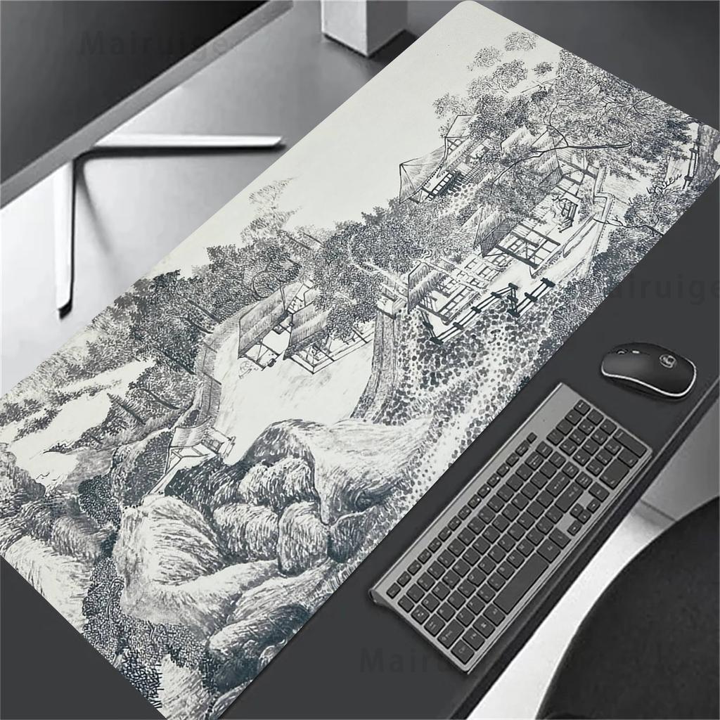 Yin Yang Gaming-Mauspad Fisch Büro Schwarz und Weiß Computer-Mauspad Teppich für Maus Schreibtischunterlage Gaming-Laptop Gamer Spielmatte