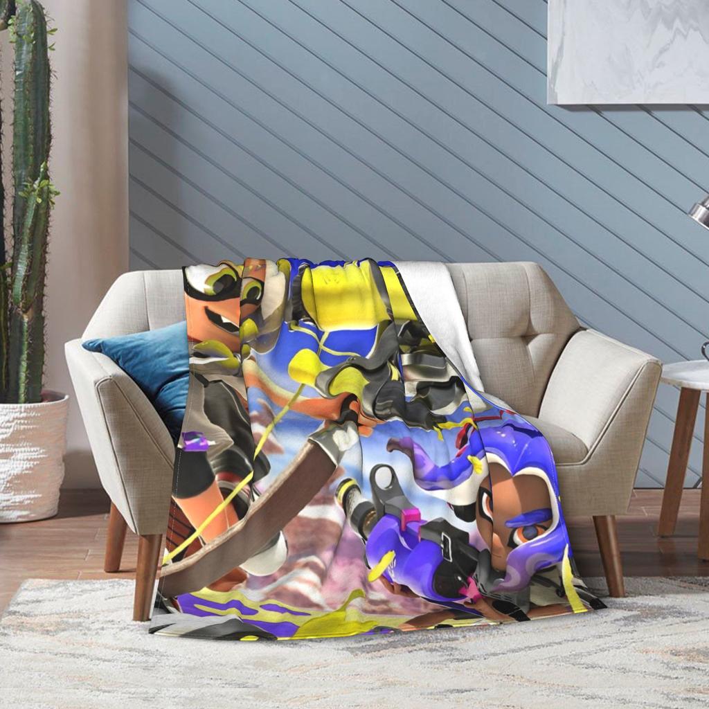 Splatoon Shoot Video Game Blanket Lightweight Warm Throw Blankets for Living Room 50x60 Inches Multiple Sizes Bedding Throws