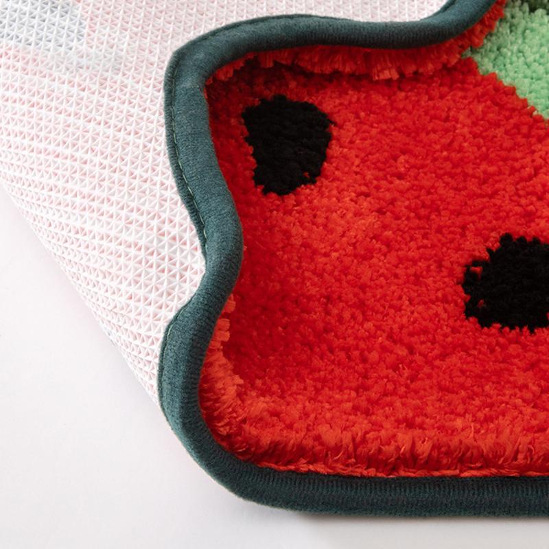 Cartoon Fruit Strong Absorbent Mat Watermelon Peach Flocking Bathroom Carpet Toilet Living Room Door Mat Quick Drying Foot Mat