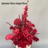 Red Chinese Engagement Wedding Floor Arrangement - Aisle and Stage Silk Flower Decoration