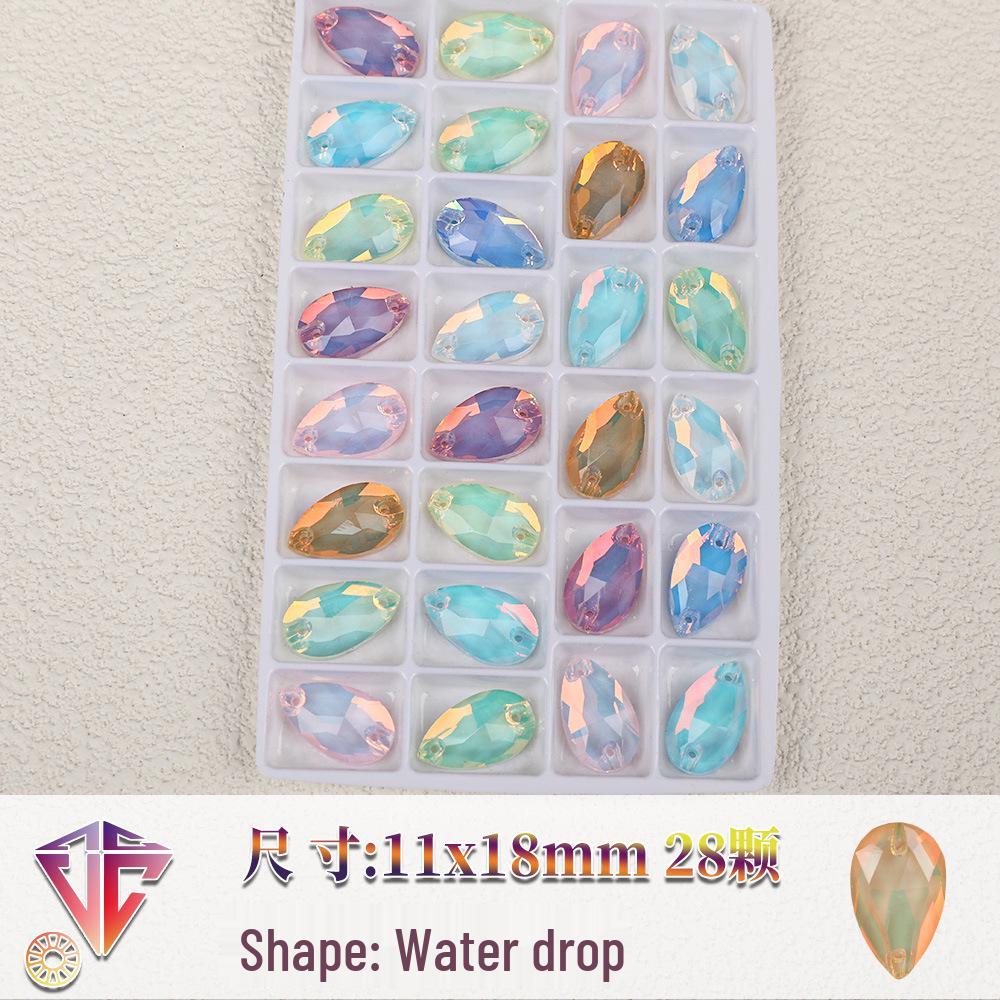 

Флуоресцентные мокка каплевидные стразовые бусины - Ручная работа DIY Двухдырочные плоские аксессуары