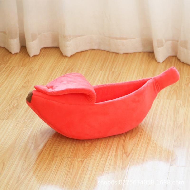 Bananowe legowisko dla kota słodka mata dla kota łóżka ciepły, trwały przenośny kosz dla zwierząt hodowla poduszka dla psa artykuły dla kotów