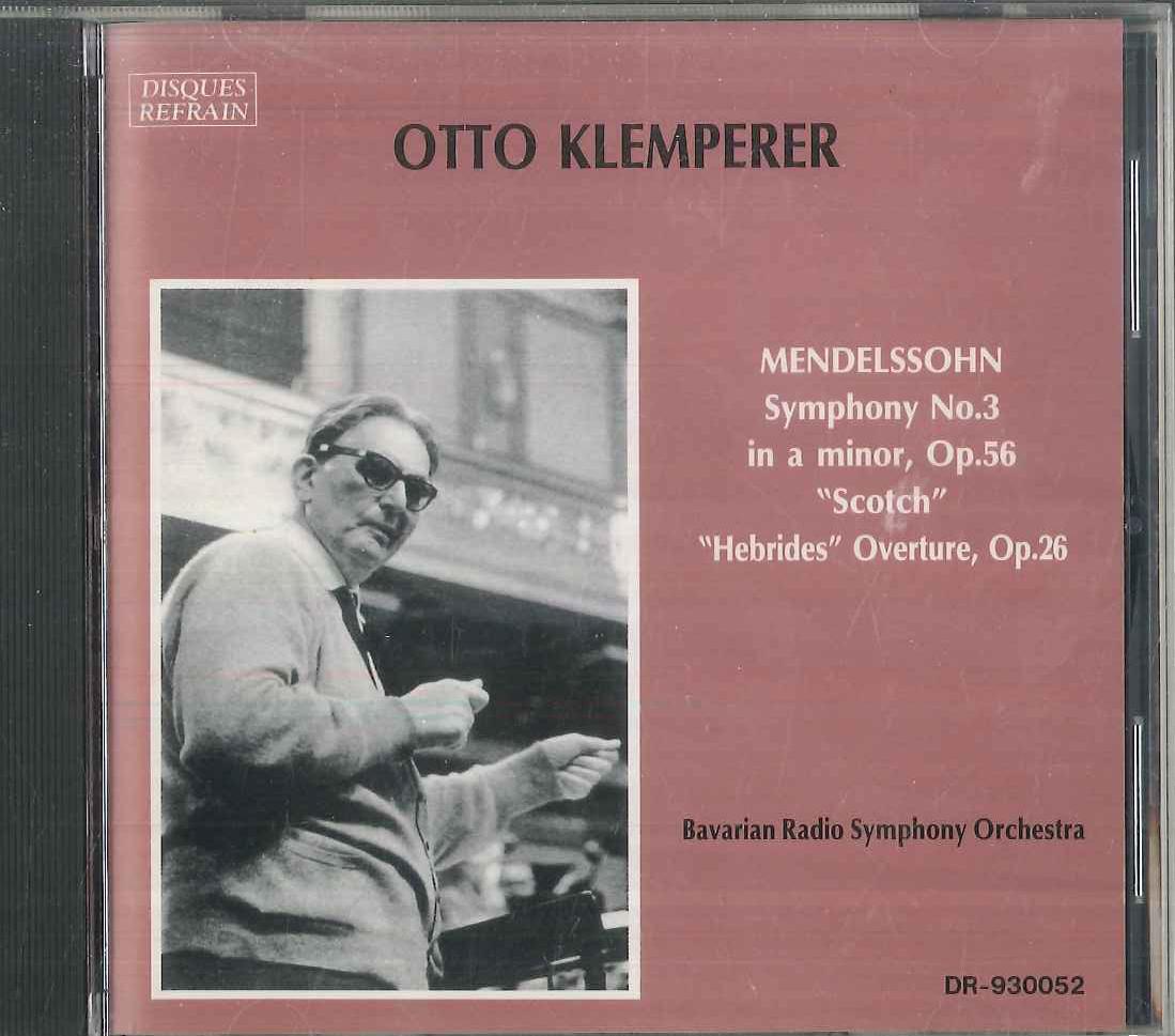 

CD OTTO KLEMPERER - Mendelssohn Bartholdy Symphony No.3 DR930052 DISQUES REFRAIN 1993 US Classical Used