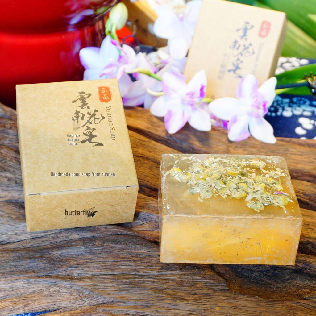 200g Yunnan Handmade Rose & Osmanthus Essential Oil Soap for Face, Hand, and Bath - Fresh Flower Scent