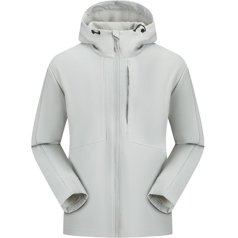 YKK Zipper Hooded Softshell Jacket - High Stretch, Waterproof, Anti-static, All-season Outerwear for Couples, Style D30