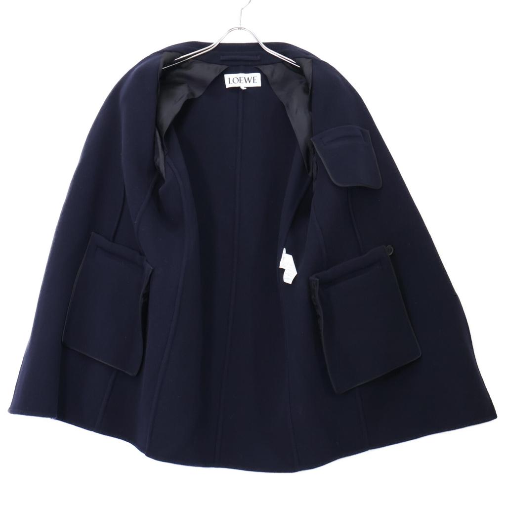 Loewe [Domestic Regular] H526330X81 Wool X Cashmere Double-Breasted Jacket Coat 48 NavyUsed
